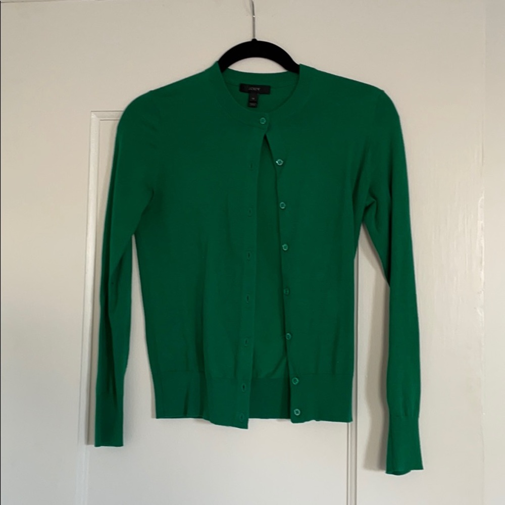 Green jcrew cardigan